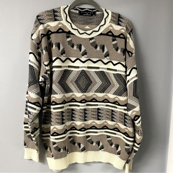 COSBY STYLE FISHERMAN/GRANDPA TUNDRA HAND STITCHED MULTI COLORED 3D SWEATER - Picture 2 of 13